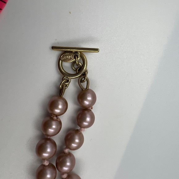 Vintage Monet Dark Faux Pearl Necklace Chunky Small To Large Rod Ring Close MCM - Picture 4 of 7